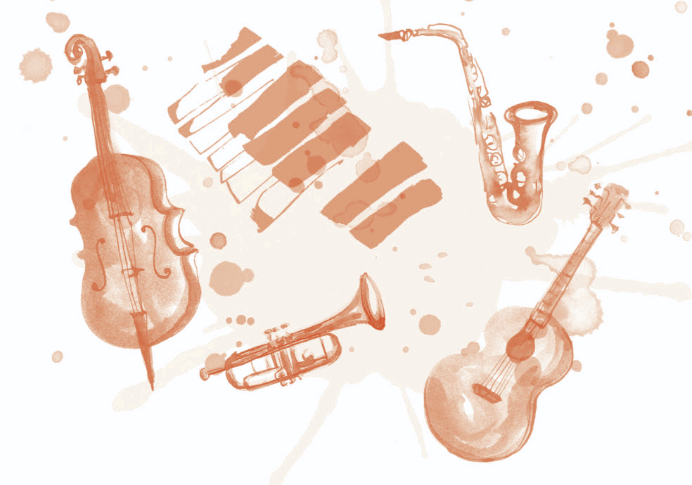 Verschillende muziekinstrumenten